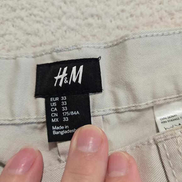 NEW H & M Men's Beige Button-fly Jeans Size 33x32 Streetwear - Picture 4 of 11